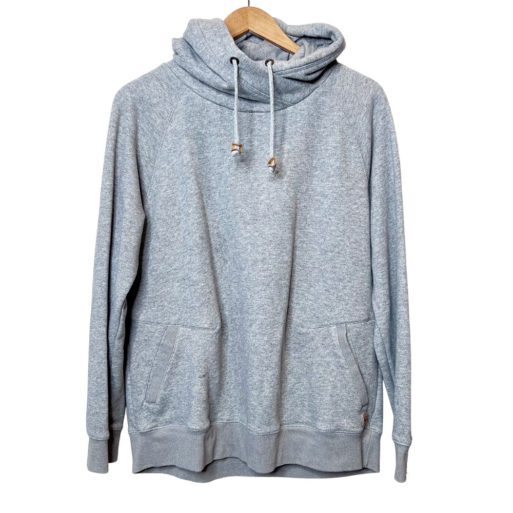 Tentree Basic Heather Grey Hooded Drawstring Sweatshirt - Picture 2 of 14